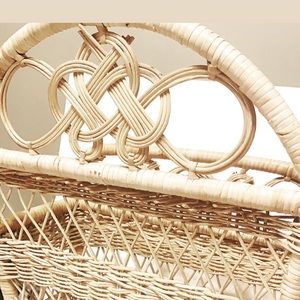 Vintage Accents - Vintage Blonde Wicker Shelf / Rack Unit Vintage Accents - Vintage Blonde Wicker Shelf / Rack Unit